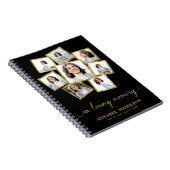 Foto Collage Memorial Beerdigung Black Guest Book Notizblock (Rechte Seite)