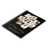 Foto Collage Memorial Beerdigung Black Guest Book Notizblock (Linke Seite)