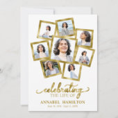 Foto Collage Memorial Beerdigungskarten für den Di Einladung (Vorderseite)