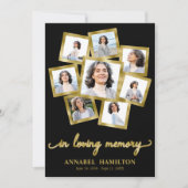 Foto Collage Memorial Beerdigungskarten für den Di Einladung (Vorderseite)