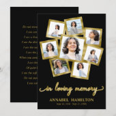 Foto Collage Memorial Beerdigungskarten für den Di Einladung (Vorne/Hinten)