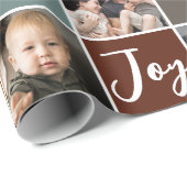 Foto Collage Merry & Bright Weihnachten Geschenkpapier (Rolleneckpunkt)