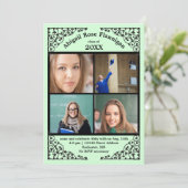 Foto Collage Mint Lace - Abschluss Ankündigung (Stehend Vorderseite)