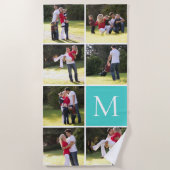 Foto-Collage mit 7 Fotos und Monogramm Strandtuch (Vorderseite)