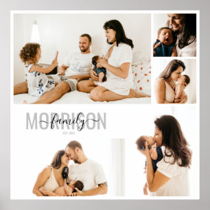 Foto-Collage mit personalisiertem Familiennamen  Poster