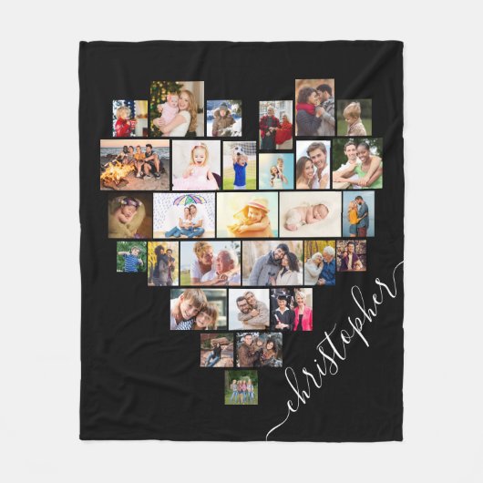 Foto-Collage mit Skriptname Fleecedecke (Vorderseite)