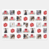 Foto Collage mit Weihnachtspoinsettia und Dekorati Geschenkpapier Set (Vorderseite 3)
