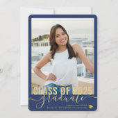 Foto Collage Modern Blue Abschluss Open House Ankündigung (Vorderseite)