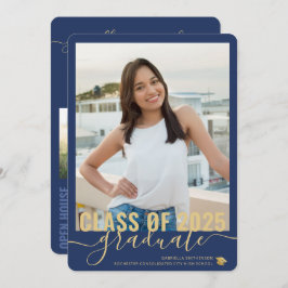 Foto Collage Modern Blue Abschluss Open House Ankündigung