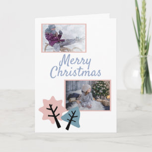 Foto Collage Moderne frohe Weihnachtsfamilie Feiertagskarte
