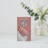 Foto-Collage Moderne Nageltechnikerin QR-Code Visitenkarte (Stehend Vorderseite)