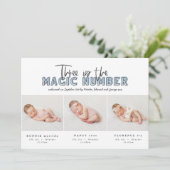 Foto Collage moderne Triole Geburtsankündigung Ankündigung (Stehend Vorderseite)