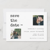 Foto Collage moderne Typografie QR CODE Hochzeit Save The Date (Vorderseite)