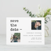 Foto Collage moderne Typografie QR CODE Hochzeit Save The Date (Stehend Vorderseite)
