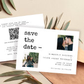 Foto Collage moderne Typografie QR CODE Hochzeit Save The Date