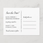 Foto Collage moderne Typografie rett Datum Hochzei Ankündigungspostkarte (Rückseite)