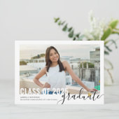 Foto Collage Modernes Script Abschluss Open House Ankündigung (Stehend Vorderseite)