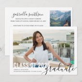 Foto Collage Modernes Script Abschluss Open House Ankündigung (Vorne/Hinten)