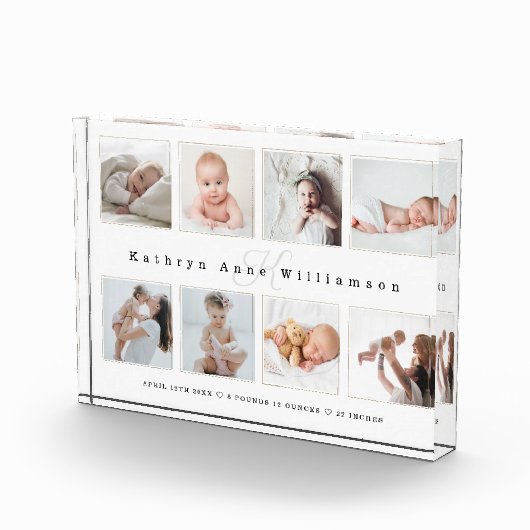 Foto Collage & Monogram für Neugeborene (Rechts)