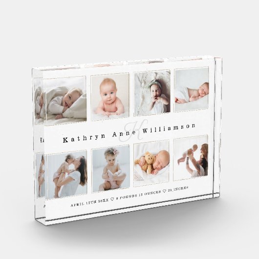 Foto Collage & Monogram für Neugeborene (Links)