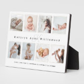 Foto Collage & Monogram für Neugeborene Fotoplatte (Seite)