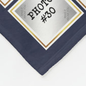 Foto Collage Monogram Gold Frame bearbeitbares Bla Fleecedecke (Ecke)