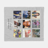 Foto Collage Monogram Großeltern Grandkids Grau Fleecedecke (Vorderseite (Horizontal))
