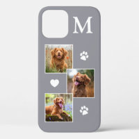 Foto Collage Monogram, Initial Gray Cat Dog