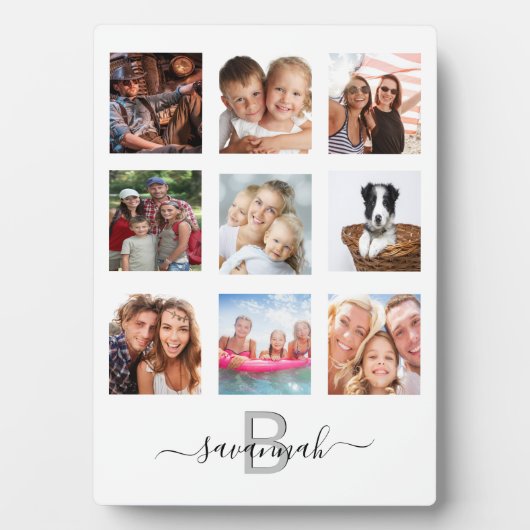 Foto Collage monogram modern Fotoplatte (Vorderseite)