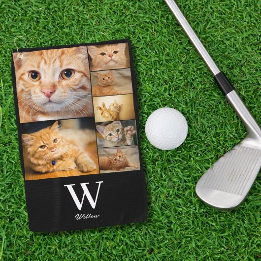 Foto Collage Monogram Name Golf Handtuch