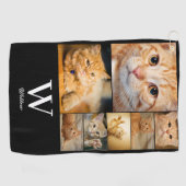 Foto Collage Monogram Name Golf Handtuch (Horizontal)