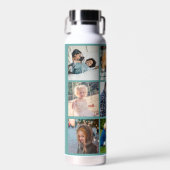 Foto Collage Monogramm personalisiert modern grün Trinkflasche (Vorne)
