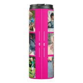 Foto Collage Monogramm personalisiert modern rosa Thermosbecher (Rückseite)