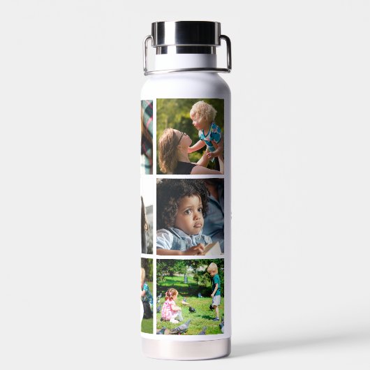 Foto Collage Monogramm personalisiert modern Trinkflasche (Rückseite)