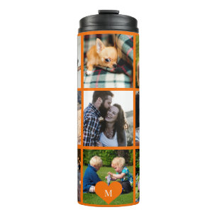 Foto Collage Monogramm personalisiert moderne Oran Thermosbecher