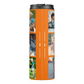 Foto Collage Monogramm personalisiert moderne Oran Thermosbecher (Rückseite)
