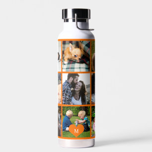 Foto Collage Monogramm personalisiert moderne Oran Trinkflasche