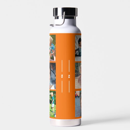 Foto Collage Monogramm personalisiert moderne Oran Trinkflasche (Rechts)