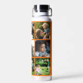 Foto Collage Monogramm personalisiert moderne Oran Trinkflasche (Rückseite)