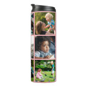 Foto Collage Monogramm personalisiert moderne Rose Thermosbecher (Nach rechts gedreht)