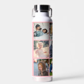 Foto Collage Monogramm personalisiert moderne Rose Trinkflasche (Vorne)