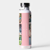 Foto Collage Monogramm personalisiert moderne Rose Trinkflasche (Rechts)
