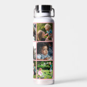Foto Collage Monogramm personalisiert moderne Rose Trinkflasche (Rückseite)
