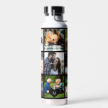 Foto Collage Monogramm personalisiert modernes Sch Trinkflasche<br><div class="desc">Fügen Sie 9 Familienmitglieder, Kinder, Haustiere oder Fotos der besten Freunde hinzu und kreieren Sie Ihre eigene Wasserflasche aus dem Collage Raster mit Ihrem Monogramm-Namen in einem schwarzen Herz. Einfach mit Ihren benutzerdefinierten quadratischen Bildern und Buchstaben personalisieren. Es kann ein nettes, nachdenkliches Geschenk für ein Familienmitglied, einen Freund oder Kollegen...</div>