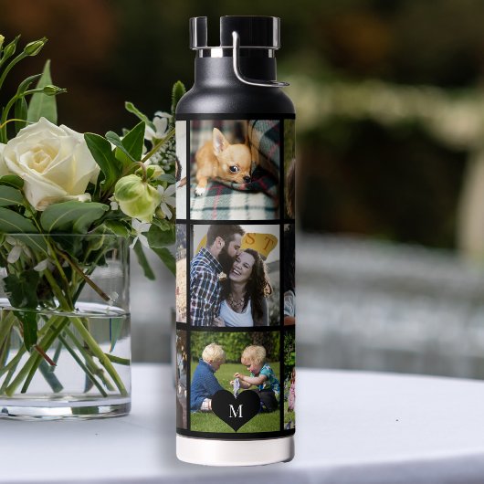 Foto Collage Monogramm personalisiert modernes Sch Trinkflasche
