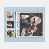 Foto Collage Monogramme Bezeichnung Pulver Blue Me Fleecedecke (Vorderseite (Horizontal))