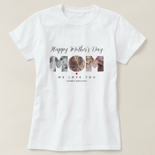 Foto Collage Muttertag Mama Geschenke Personalisie T-Shirt (Design vorne)
