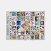 Foto Collage Name FAMILY IST ALLES Graue Fleecedecke (Vorderseite (Horizontal))