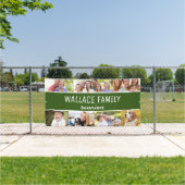 Foto-Collage Name Family Wiedersehen Green Custom Banner (Insitu)