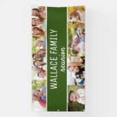 Foto-Collage Name Family Wiedersehen Green Custom Banner (Vertikal)